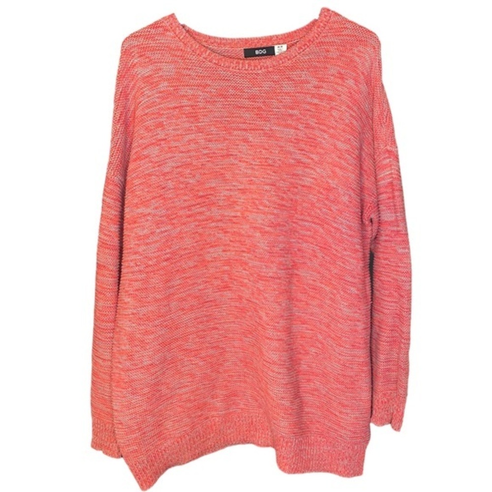 BDG urban outfitters coral pink chunky knit crew sweater size medium